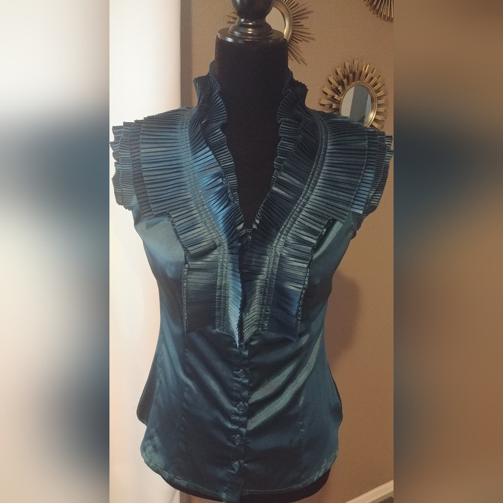 Romeo & Juliet Couture Deep Peacock Green Blouse